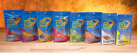 Cosmic Cat stand up pouches for pet cat treats