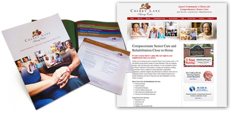 Brochure and printed promotional materials for Cherry Lane Nursing Center