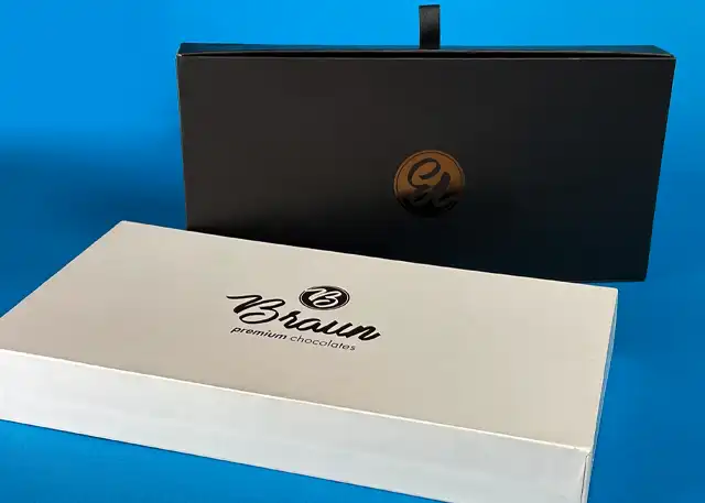 Chocolate box with rigid box construction