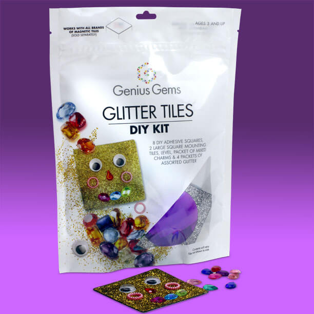 Genius Gems glitter tiles DIY kit stand-up pouch