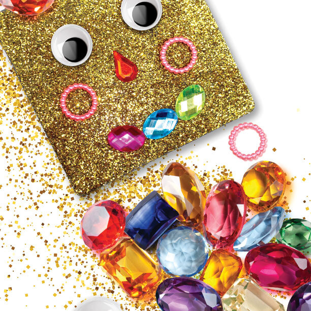 Genius Gems glitter DIY tiles photography detail