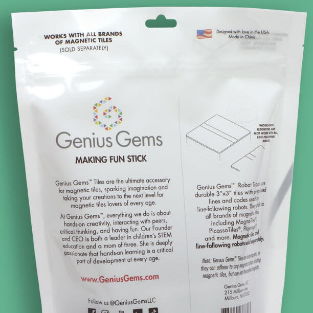 Genius Gems packaging back