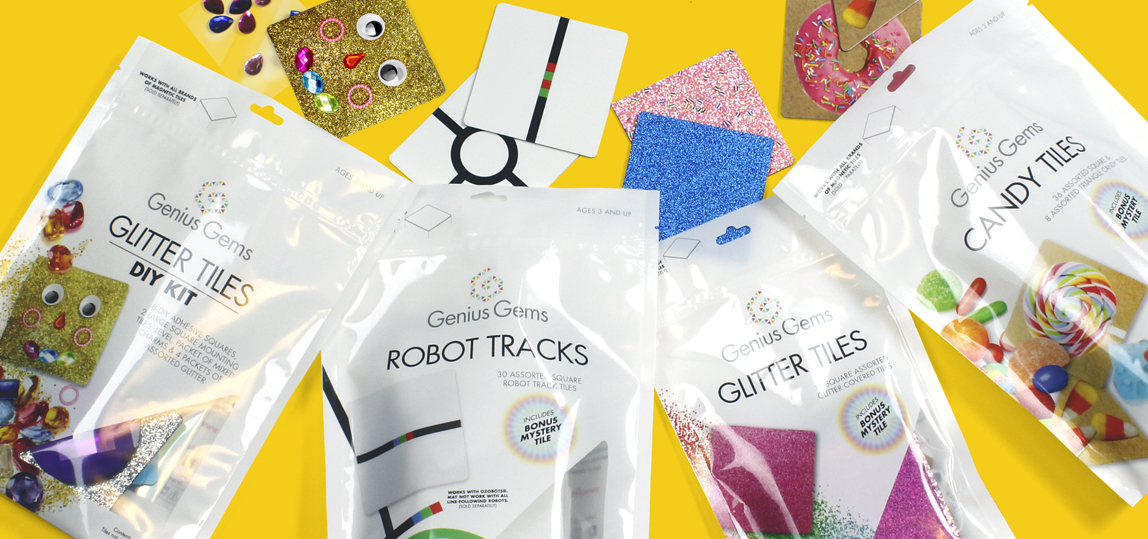 Genius Gems branded pouch packaging