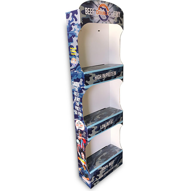 A one piece floor display that will hold all your products.