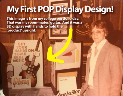 vintage image of Don Keller with his first POP Display design
